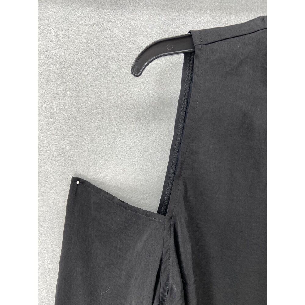 NWT Open Edit Shirt Women's Sz Small Black One Shoulder Ruched Side with Ties - Picture 7 of 12